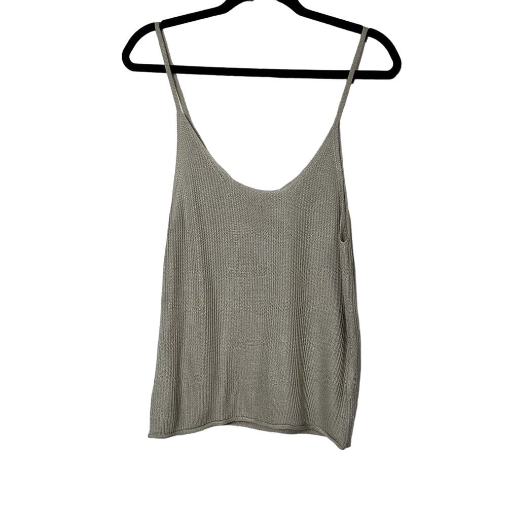 8 Rod Butterflies Women’s Beige Sleeveless Knit Top 100% Acrylic Size Large